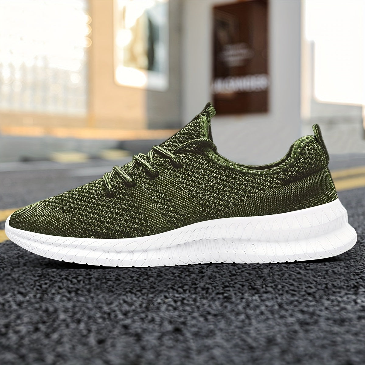 Casual Solid Color Mesh Shoes, Anti-skid Walking Sneakers